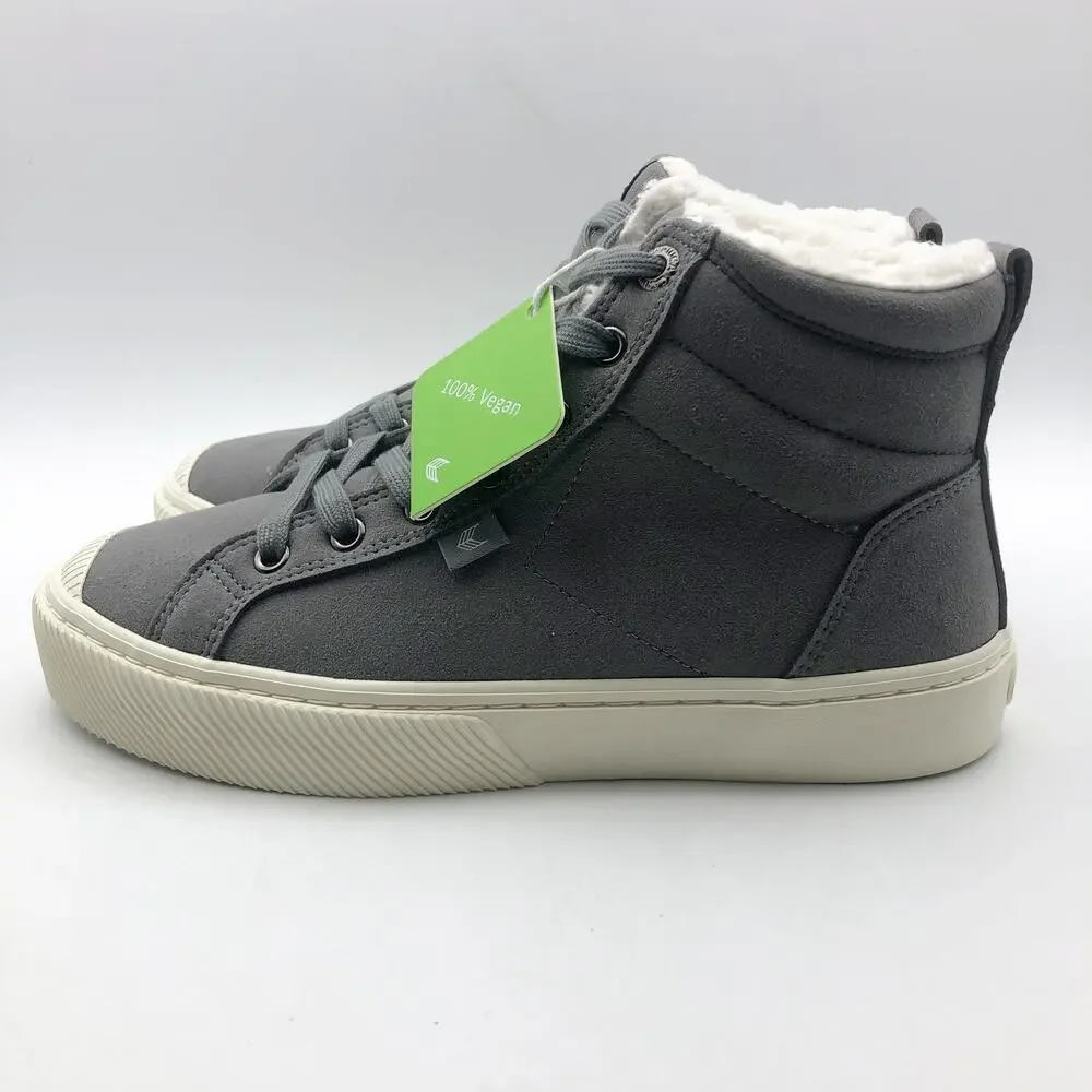 Cariuma Womens OCA Therma High Sneaker Boots Size 9 Grey Suede Shearling NIB